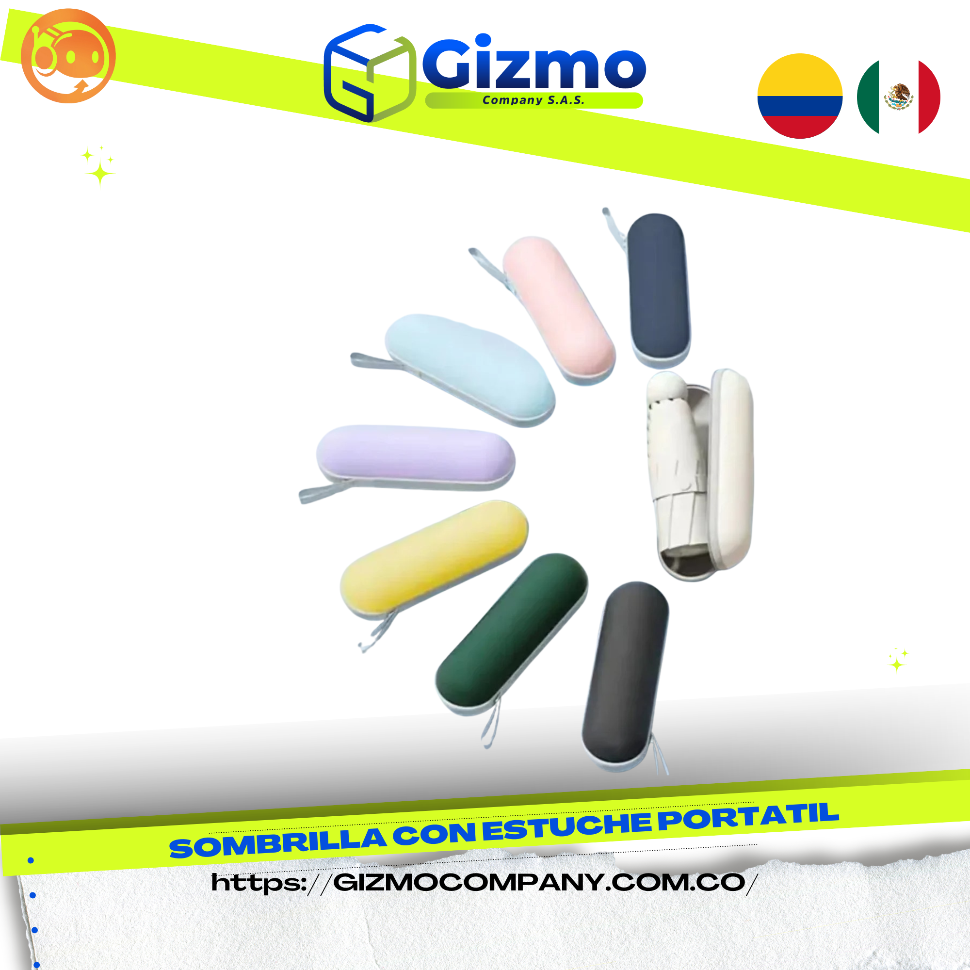 Sombrilla Con Estuche Portatil